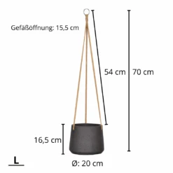 Hanging Patt Schwarz -Pflanzen Blumentopf Geschäft 13