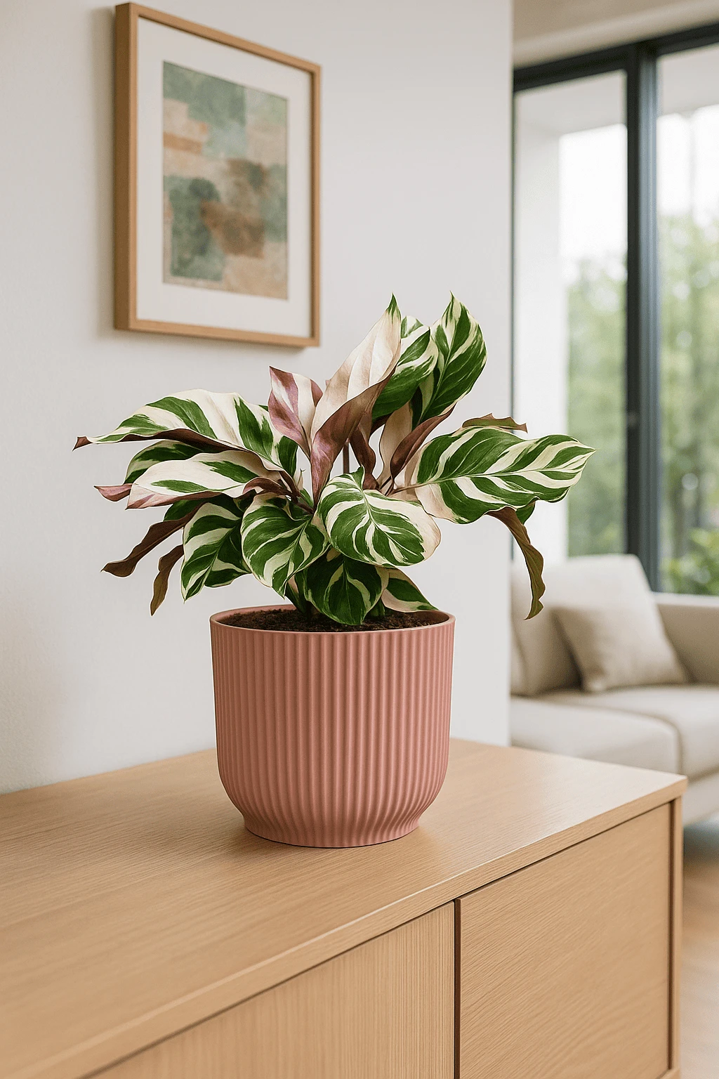 Calathea Fusion White - Korbmarante Ø:13 H:40 Cm 3 Calathea Fusion White - Korbmarante Ø:13 H:40 Cm