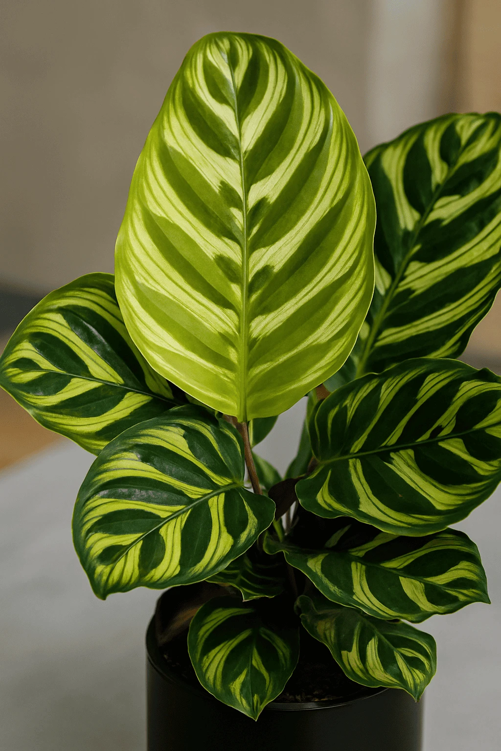 Calathea Makoyana - Korbmarante Ø:14 H:45 Cm 4 Calathea Makoyana - Korbmarante Ø:14 H:45 Cm – Bild 2