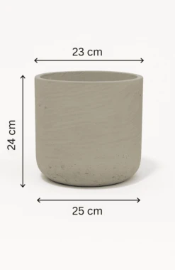 2x Charlie Grey Washed Ø:25 L -Pflanzen Blumentopf Geschäft CharlieGreyWashedLMasse