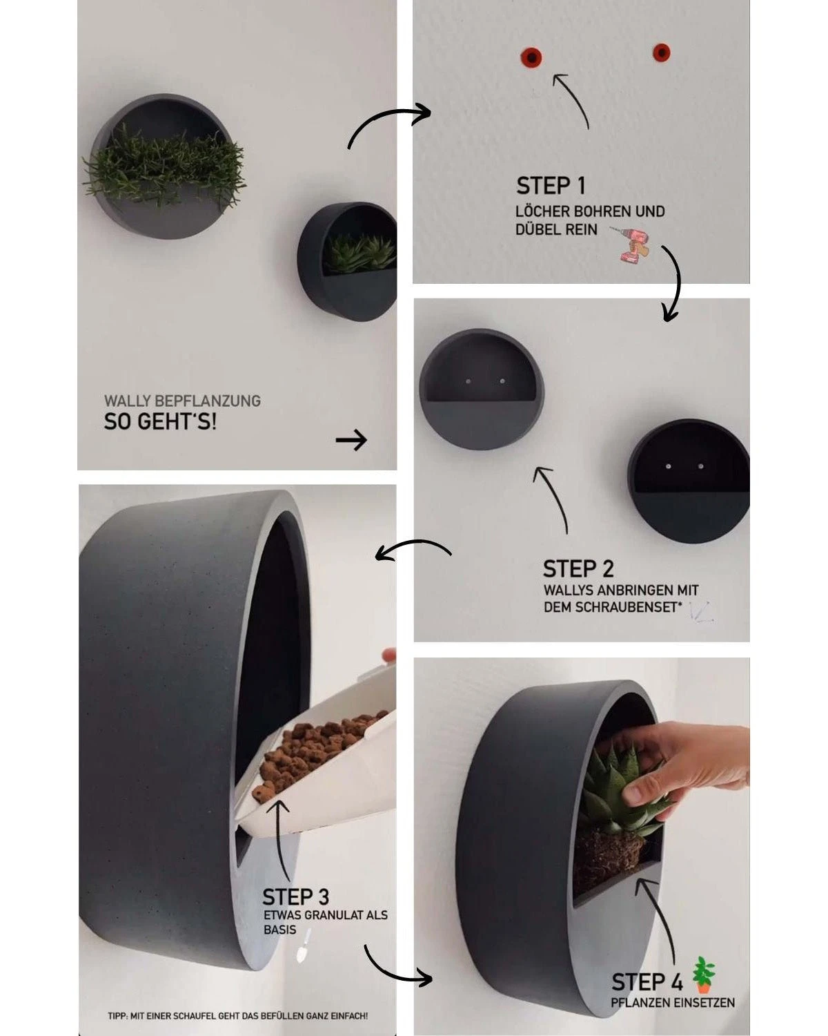 Hanging Wally Handgefertigt Aus Fiberstone 8er Set 7 Hanging Wally Handgefertigt Aus Fiberstone 8er Set – Bild 5