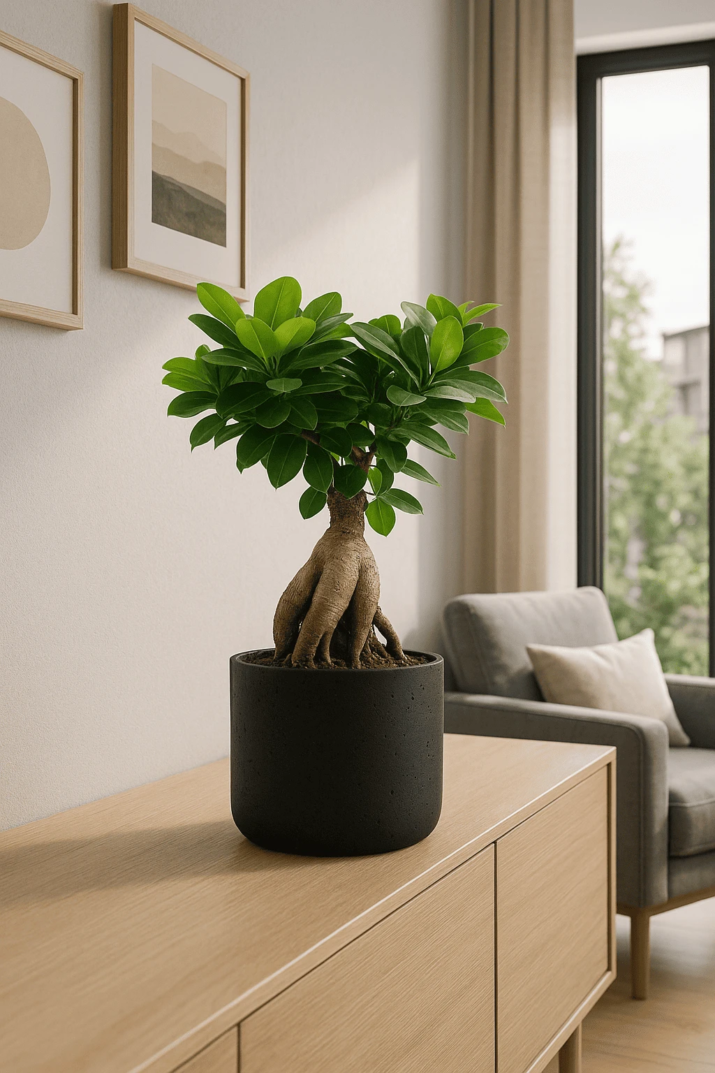 Ficus 'Ginseng' Bonsai Ø:12 H:30 Cm 3 Ficus 'Ginseng' Bonsai Ø:12 H:30 Cm