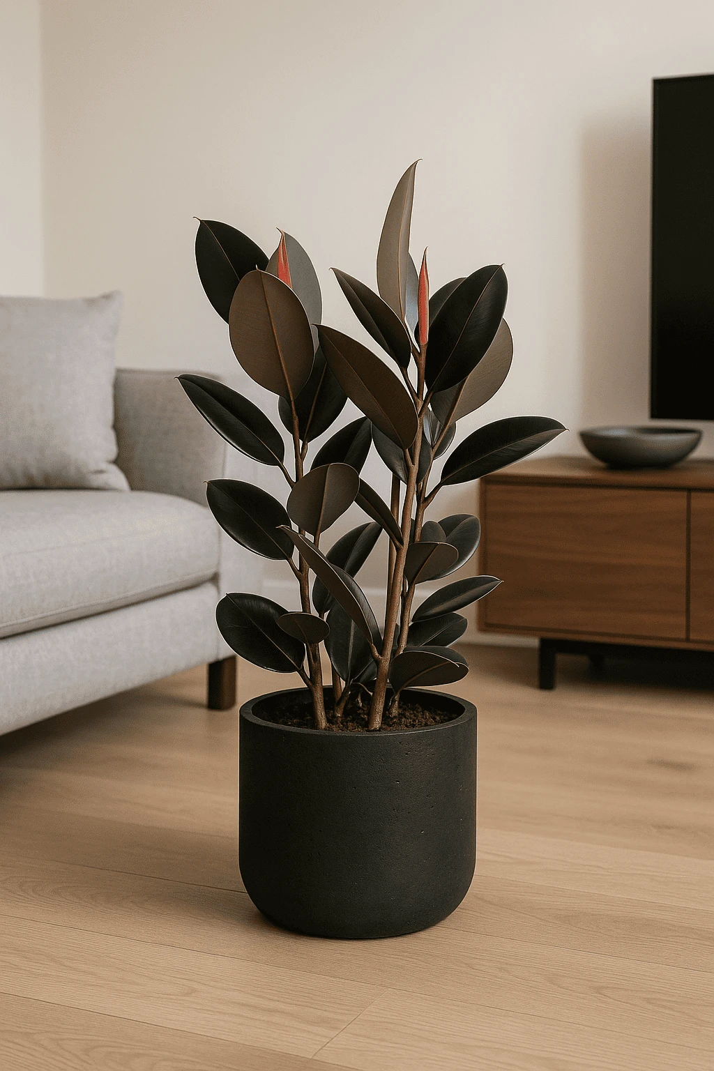 Gummibaum - Ficus Elastica Abidjan Ø:27 H:110 Cm 3 Gummibaum - Ficus Elastica Abidjan Ø:27 H:110 Cm