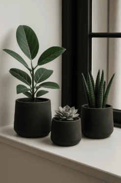 Patt Black Washed 8 Patt Black Washed -Pflanzen Blumentopf Geschäft PattBlackWashedSet